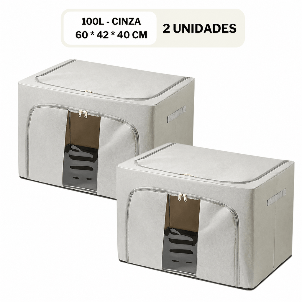 Caixa Organizadora Dobrável com Visor – 24L, 66L ou 100L
