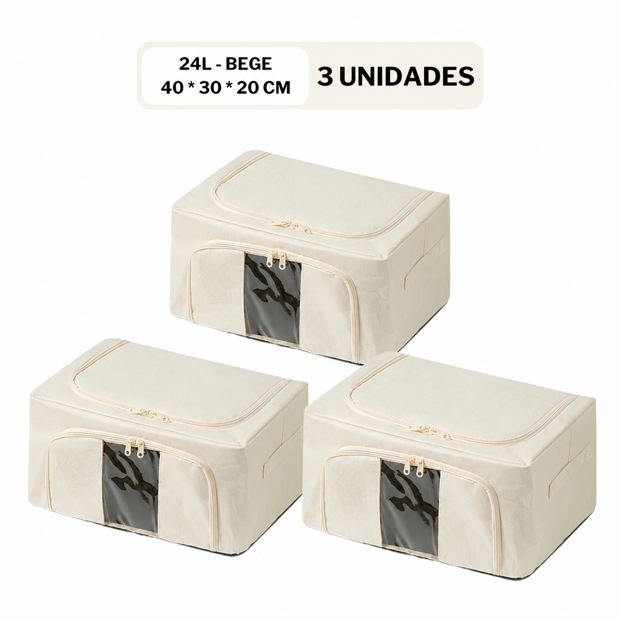 Caixa Organizadora Dobrável com Visor – 24L, 66L ou 100L