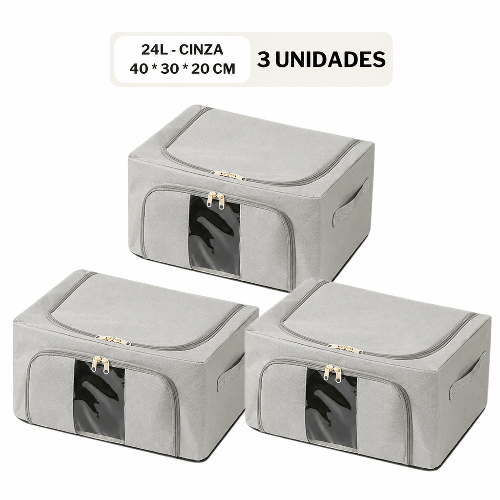 Caixa Organizadora Dobrável com Visor – 24L, 66L ou 100L