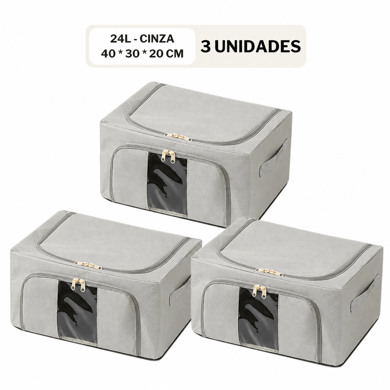 Caixa Organizadora Dobrável com Visor – 24L, 66L ou 100L