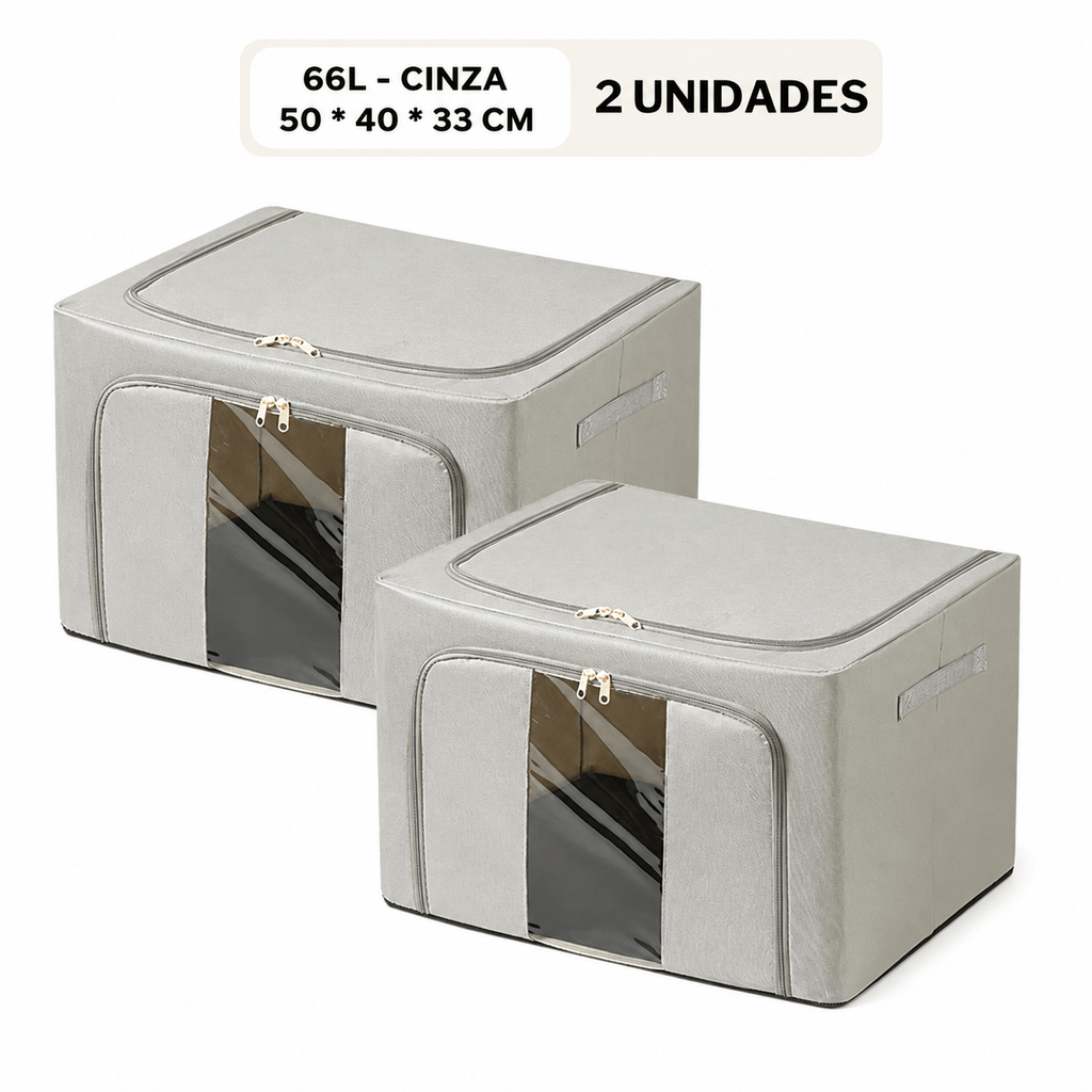 Caixa Organizadora Dobrável com Visor – 24L, 66L ou 100L