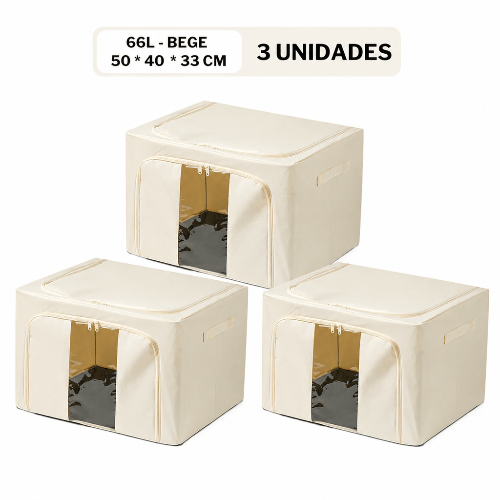 Caixa Organizadora Dobrável com Visor – 24L, 66L ou 100L