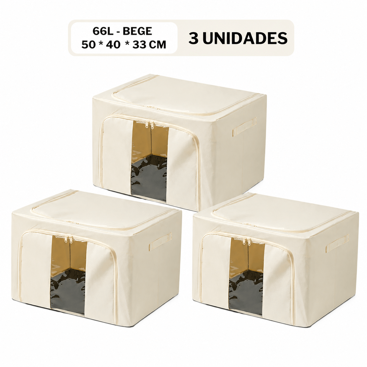 Caixa Organizadora Dobrável com Visor – 24L, 66L ou 100L