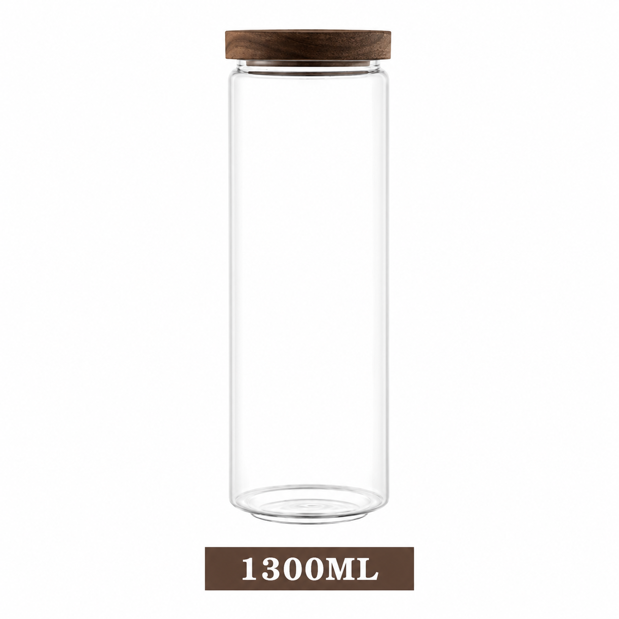 Potes de Vidro com Tampa de Madeira 350, 500, 750 e 1000 ml