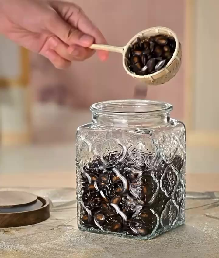 Pote Hermético de Vidro com Tampa de Banbu 745ml/985ml/1155ml