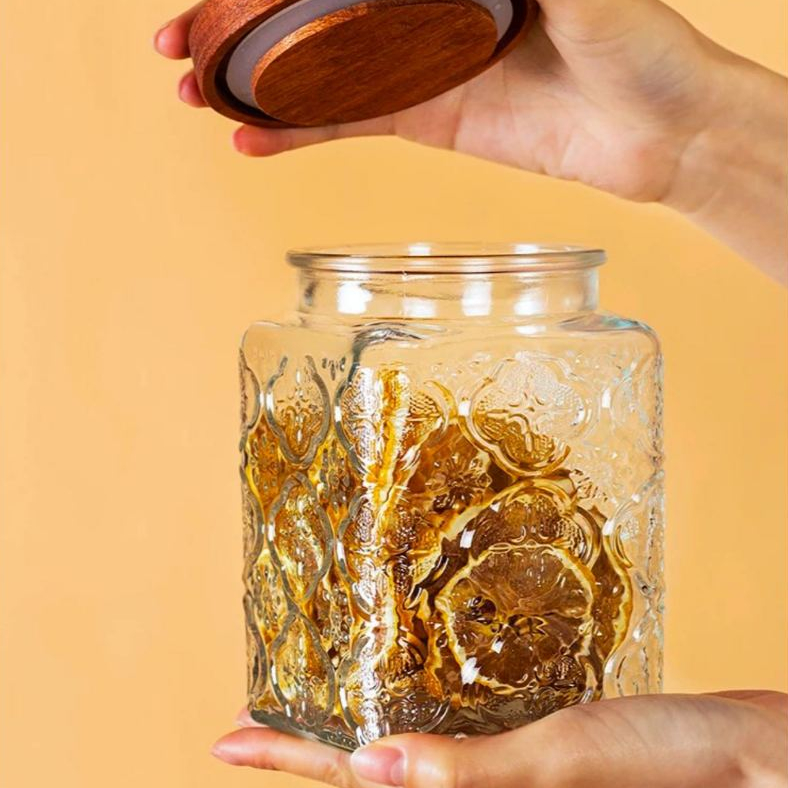 Pote Hermético de Vidro com Tampa de Banbu 745ml/985ml/1155ml