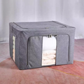 24L/66L/100L Caixa Organizadora Roupas Brinquedos Lençol Edredom Guarda Roupa Dobrável Visor Transparent OG-35 36 37