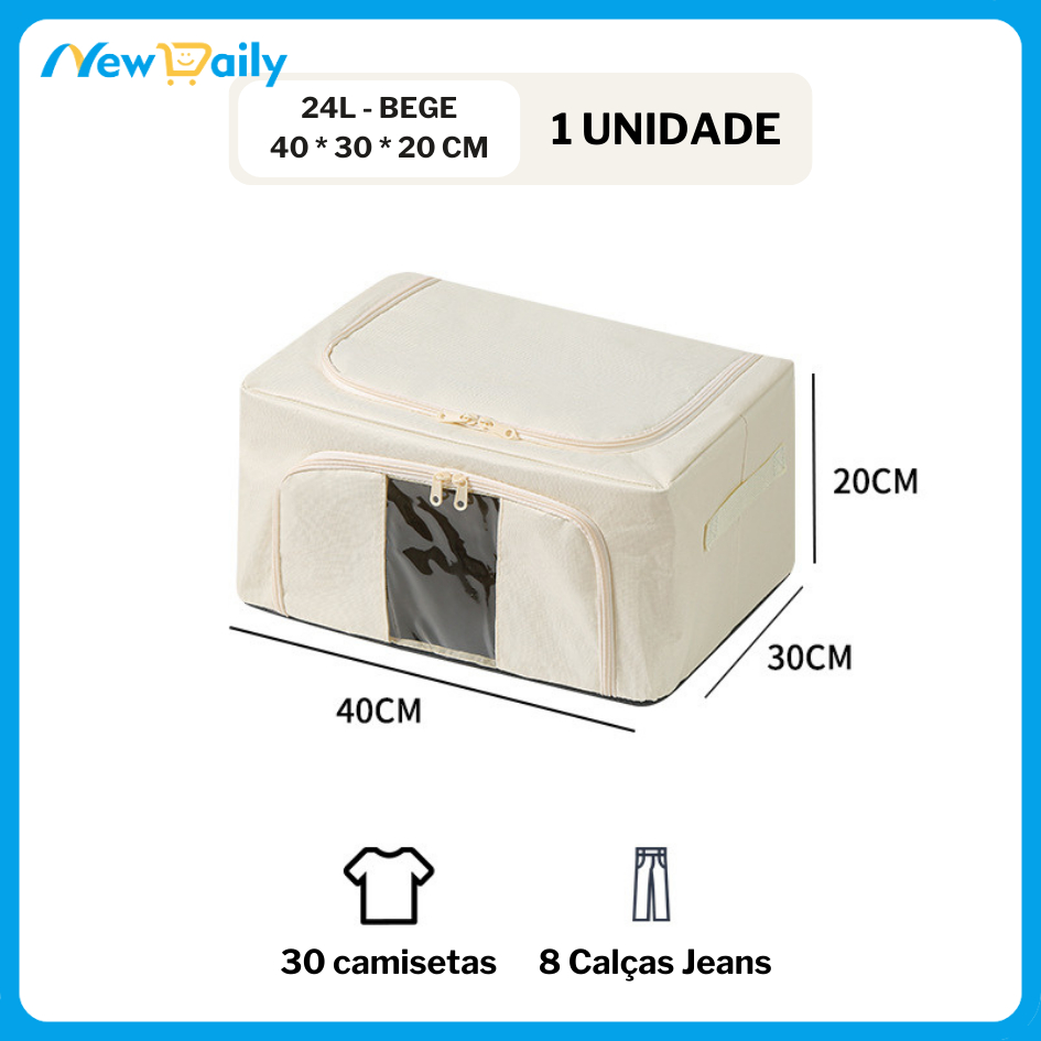 Caixa Organizadora Dobrável com Visor – 24L, 66L ou 100L