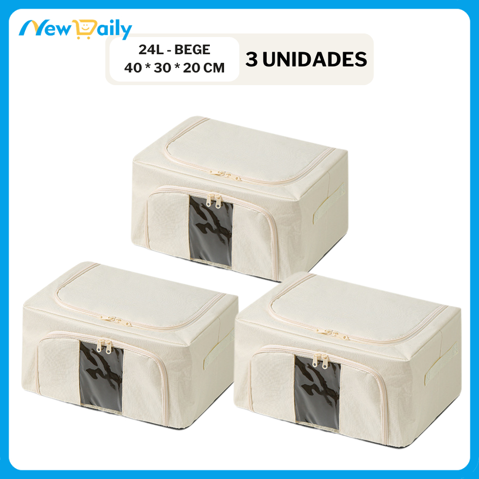 Caixa Organizadora Dobrável com Visor – 24L, 66L ou 100L