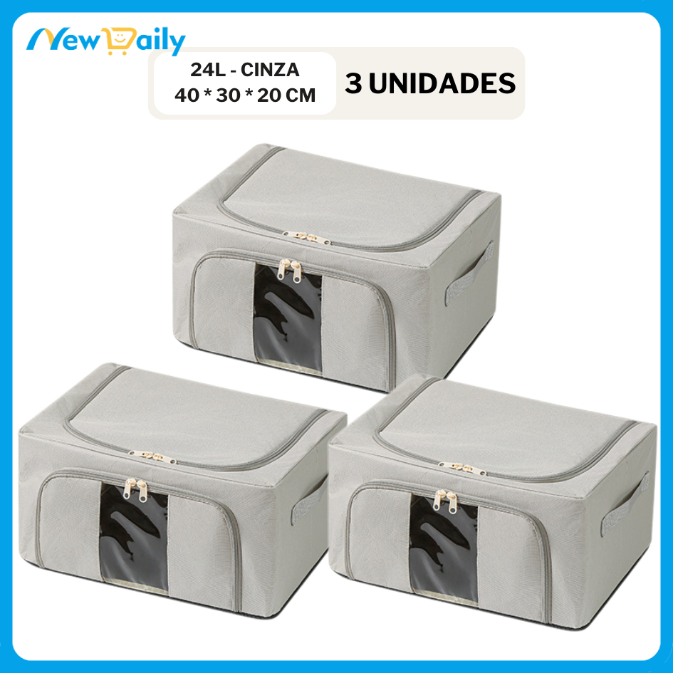Caixa Organizadora Dobrável com Visor – 24L, 66L ou 100L