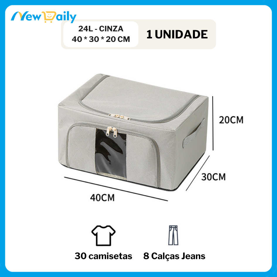 Caixa Organizadora Dobrável com Visor – 24L, 66L ou 100L