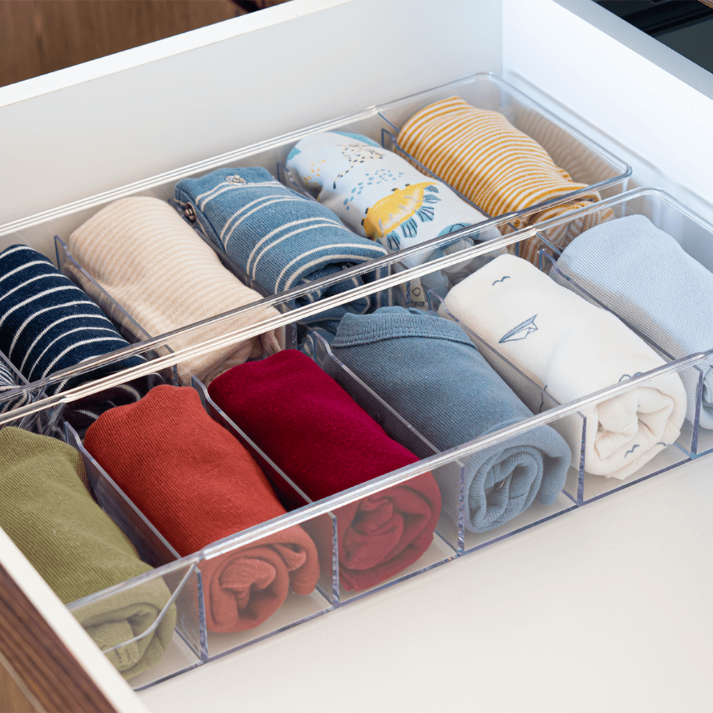 Kit 6 Colmeia Organizadora em Acrílico para Gavetas Calcinha Meia C/Divisória Roupinhas de bebe Body