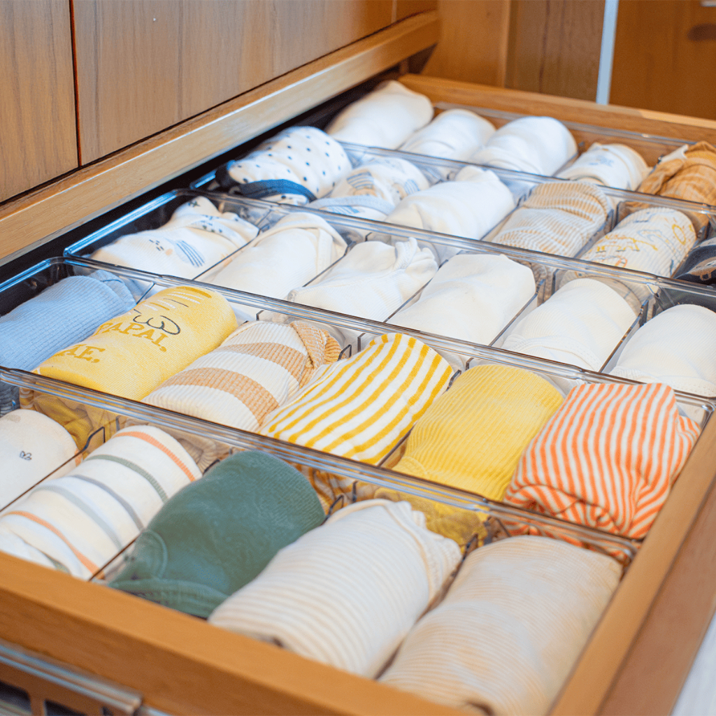 Kit 6 Colmeia Organizadora em Acrílico para Gavetas Calcinha Meia C/Divisória Roupinhas de bebe Body