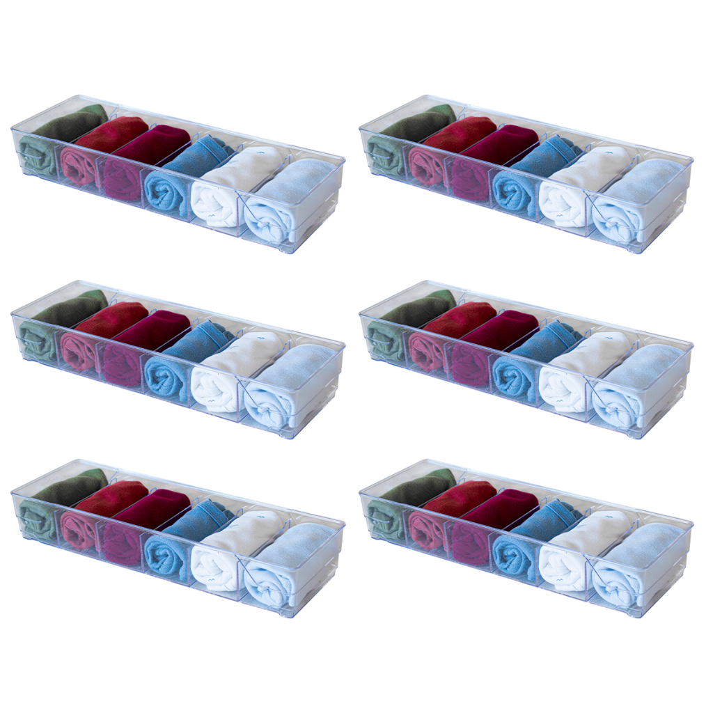 Kit 6 Colmeia Organizadora em Acrílico para Gavetas Calcinha Meia C/Divisória Roupinhas de bebe Body
