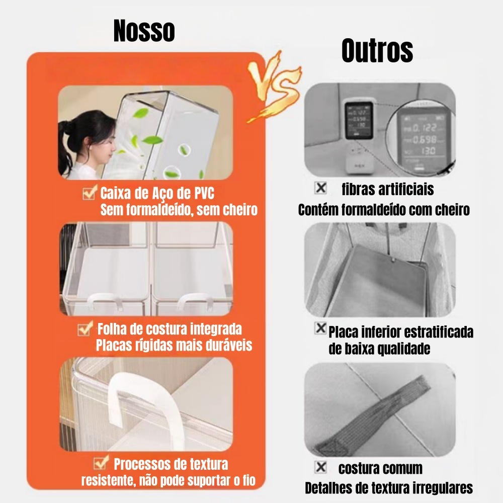 Caixas Organizador De Guarda Roupa Dobrável De Armazenamento Dobrável Para Roupas E Calças Grande Dura Qualidade