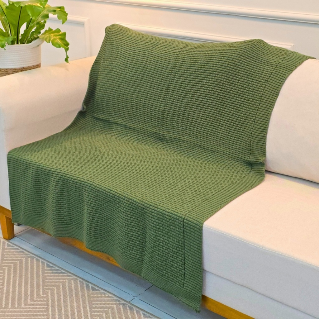 Manta de Tricot para Sofá e Poltrona 150x100cm Ponto Bricks