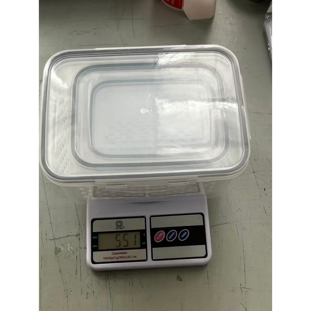 Kit 3 potes herméticos com tampa de vedação segura e design empilhável para geladeira