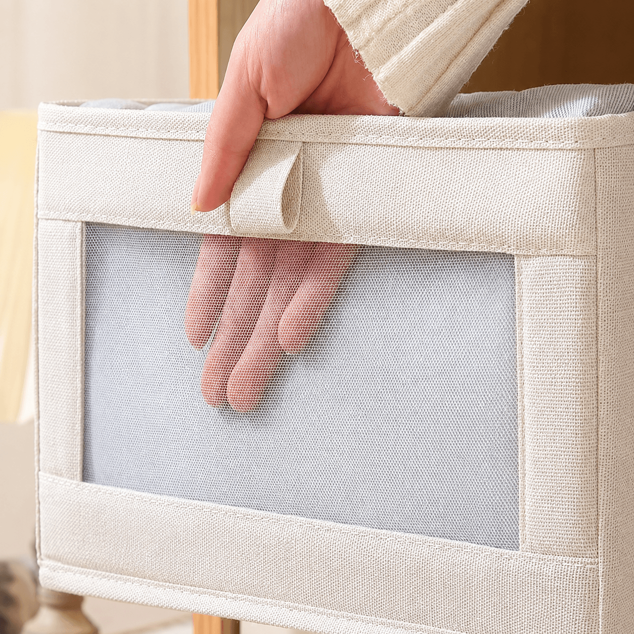 Organizador de Guarda-Roupa Dobrável com Visor | Para Closet e Prateleira