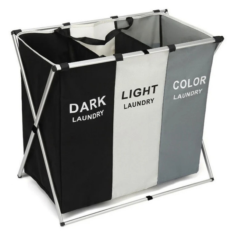 Cesto Roupa Suja cesto de roupa suja moderno Dobravel 3 Compartimentos Organizador Grande