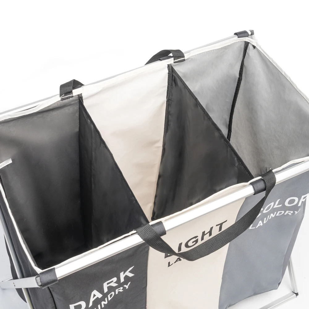 Cesto Roupa Suja cesto de roupa suja moderno Dobravel 3 Compartimentos Organizador Grande